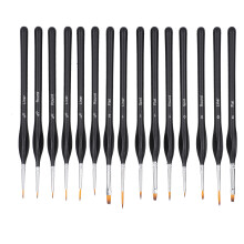 15pcs Watercolor & Oil Detail Paint Brush Set with Storage Bag
