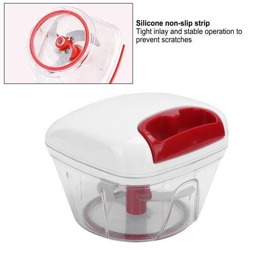 550ML Hand Pull Food Chopper Garlic Masher Blender with Scraper 2