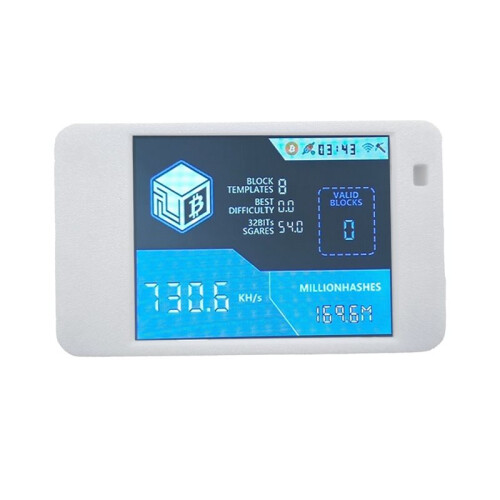 Minerador Solo de BTC 735Kh/S NMMinerNerdMiner+ Case com Tela Inteligente de 2,8 Polegadas para Bitcoin e Criptomoedas A