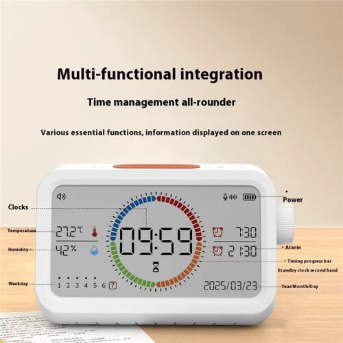 Thermohygrometer Clock Multi-Function Temperature and Humidity Meter Sensor Indoor Clock  Temperature 2
