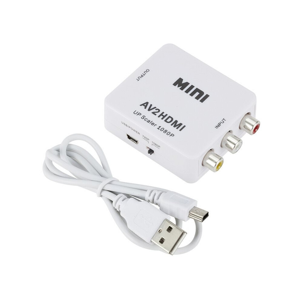 Brecantia Rca Av To -Compatible Converter Av/Cvsb L/R Video Box 1080P 1920X1080 Av2 -Compatible Support Ntsc Pal Output B