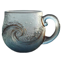 Wellenglas, 12 Oz Wellenglas, Idiografisch Strukturiert, Strandliebhaber-Motiv, Tasse, Welle A