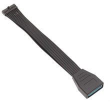 Interne USB 19-Pins 20-Pins USB3.0 Mannelijke Naar Vrouwelijke Adapter met Lage Profiel Header, USB-Verlengkabel met Platte Kop voor Moederbord