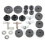23PCS Drum Felt Pad Kit Non-Slip Percussion Accessories, Gray 2