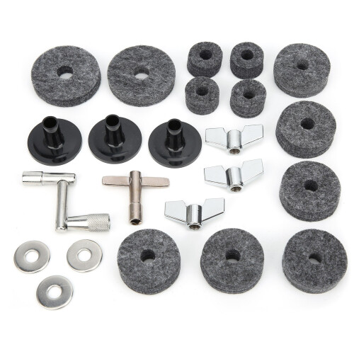 23PCS Drum Felt Pad Kit Non-Slip Percussion Accessories, Gray 1