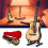 Holz Deko Gitarre 15cm Schwarz 15
