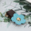 5 Pcs Blue Zipper Puller Heads with Split Leather Flower Shape, 3.5x2cm 8