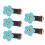 5 Pcs Blue Zipper Puller Heads with Split Leather Flower Shape, 3.5x2cm 7