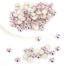 100pcs Purple Semi Circular Pearl Beads Rivets for Clothes & Bags DIY Accessories