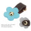 5 Pcs Blue Zipper Puller Heads with Split Leather Flower Shape, 3.5x2cm 3