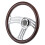Chrome 3-Spoke Wood Wheel 14in 6