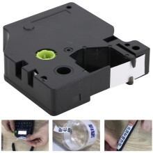 Label Maker Label Tape 12mm Black on White Laminated for LM-160/280 Easy to Use