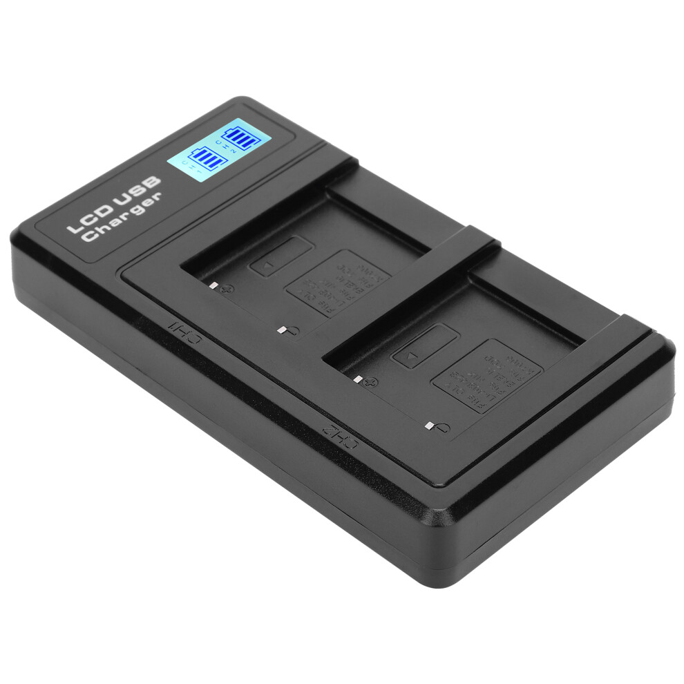 Portable Camera Battery Charger For Liâ40B, Dual Usb With Lcd Display, Black 8701392256823