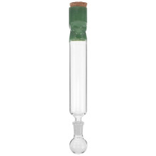Green Glass Cigar Humidor Tube with Wood Top for Aroma and Storage