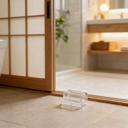 3Pièces Guide Bas De Porte De Douche Transparent En Pour DIY 2