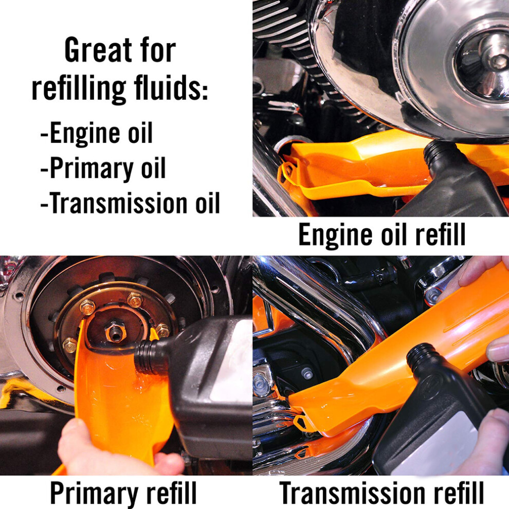 Motorcycle Oil Filter Funnel Kit For Twincam 1985 - Drip-Free Orange 5091392553323