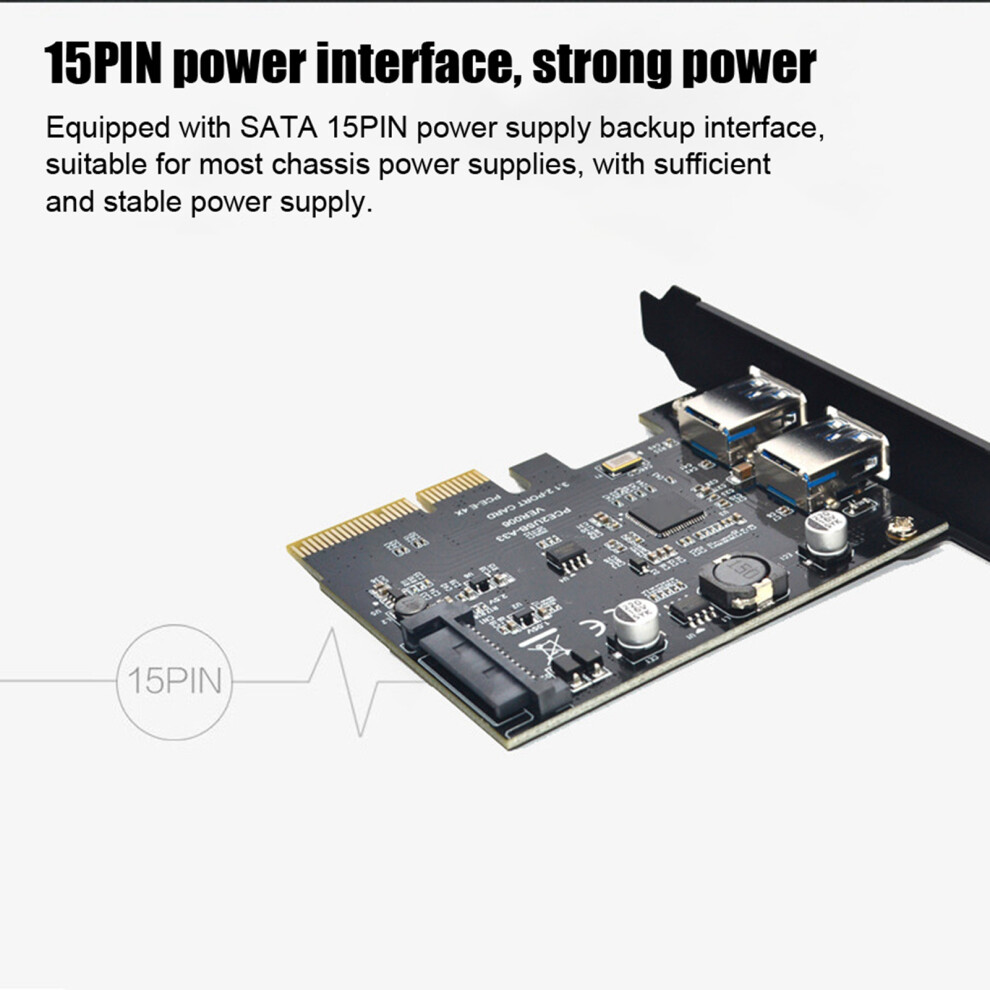 Usb3.2 Expansion Card Type-C+A, 10Gbps, For Windows/Linux Black 8701392259121