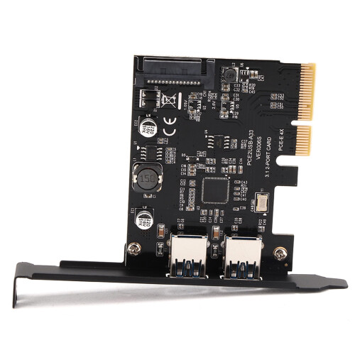USB3.2 Expansion Card Type‑C + Type‑A 10Gbps for Windows/Linux Black 2