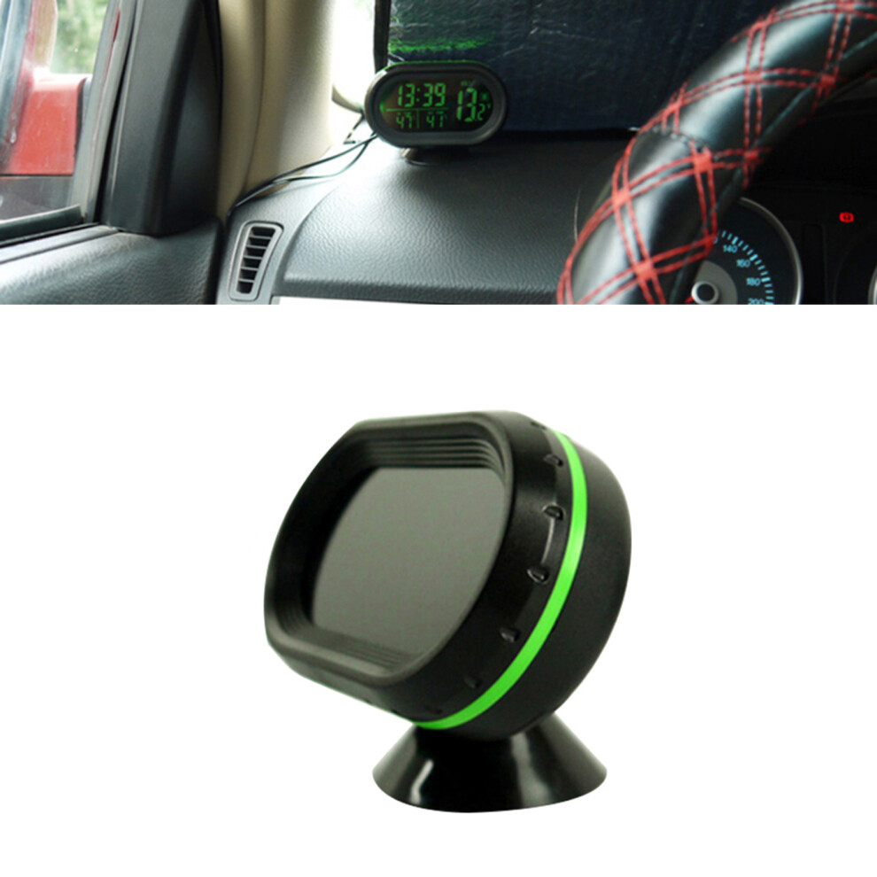 Automotive Dual Temperature & Voltage Gauge 12V Car Clock Digital Display 7901392260436
