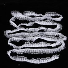 5 Yards White 45mm Mesh Lace Ribbon with Sequins & Embroidery for DIY Crafts