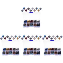 4Boxes Decorative Glass Beads for Handmade Jewelry DIY Assorted Colors