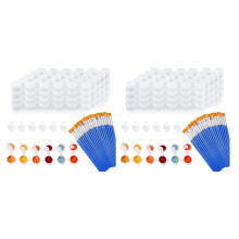 40 Strips 240 Pots Empty Paint Pots Strips Clear Storage Containers and 40 Pcs Paint Brushes Painting Arts Crafts