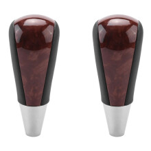 2X Wood Grain Gear Shift Knob Shifter Lever for Ralink Vios HILUX Harrier Fortuner Accessories,Black