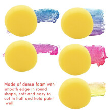 60Pcs Round Synthetic Artist Paint Sponge  Sponges for Painting Pottery Watercolor Art Sponges Yellow 2.75inch