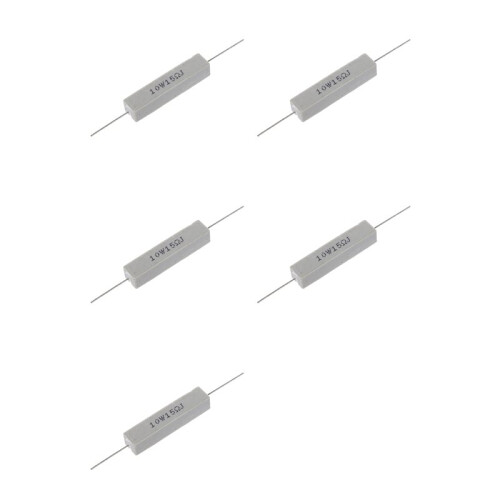 25 Pcs 10W Watt 15 Ohm 5% Wirewound Ceramic Cement Resistor