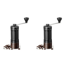 2X  Manual Coffee Grinder with 40 Adjustable Settings,Hand Coffee Bean Mill with 30g Capacity,for Travel,Camping