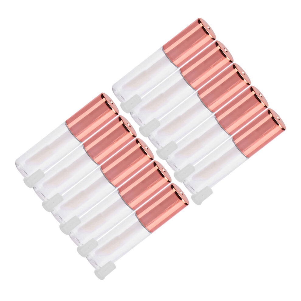 Rose Gold Lip Gloss Tubes 10pcs 1.2ml Cosmetic Containers with Plug DIY