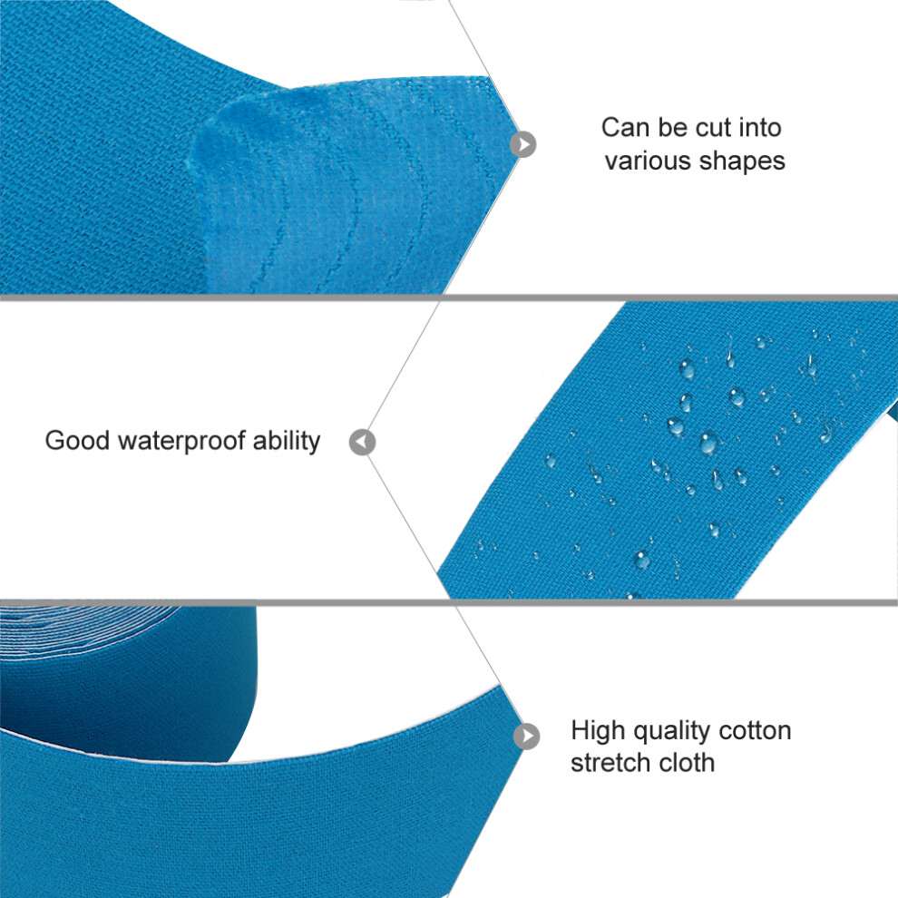 Light Blue Muscle Tape Bandage, Cotton, 5cm x 5m, Pain Relief