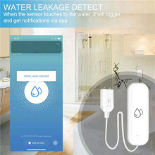 2X Tuya Zigbee Sensor de Agua Alarma Detector de Fugas de Agua Alerta de Inundación Desbordamiento Sistema de Alarma de Seguridad Funciona