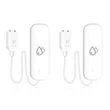 2X Tuya Zigbee Water Sensor Alarm Water Leak Detector Flood Alert Overflow Security Alarm System Works