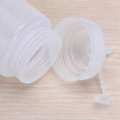 2X 250Ml White Transparent Plastic Sauce Squeeze Bottle Dispenser with Cap