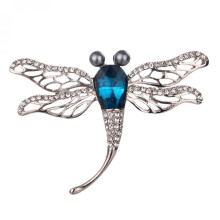 Bezaubernde Schmuckbrosche, Vintage-inspirierte Libelle aus österreichischem Kristall in Tropfenform, elegantes Reversaccessoire mit funkelnden