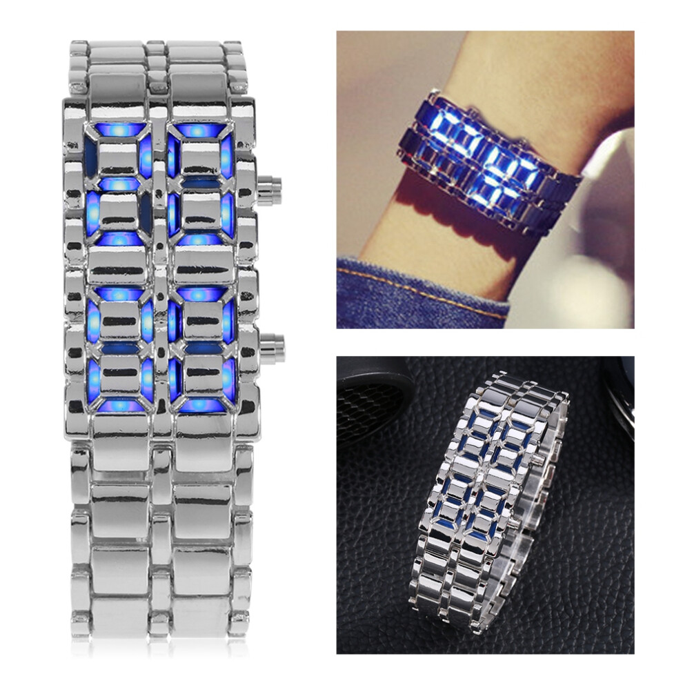 Fashionable Steel Couple Led Wristwatch, Digital, Rectangle Dial 6911392965645