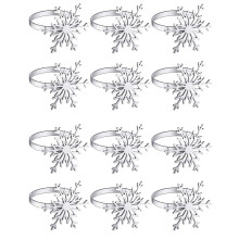 12 Pieces Snowflake Napkin Rings Christmas Snowflake Napkin Holder Rings for Christmas Holiday Table Decoration (Silver)