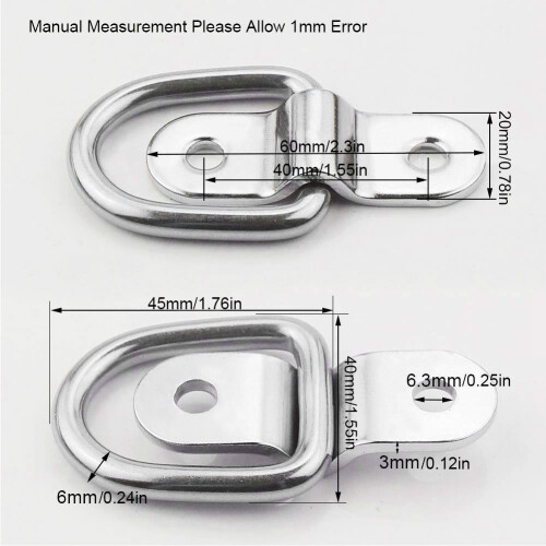Strong Trailer Tie Down D Ring Secure Lashing Hooks for Trucks RVs Campers 2