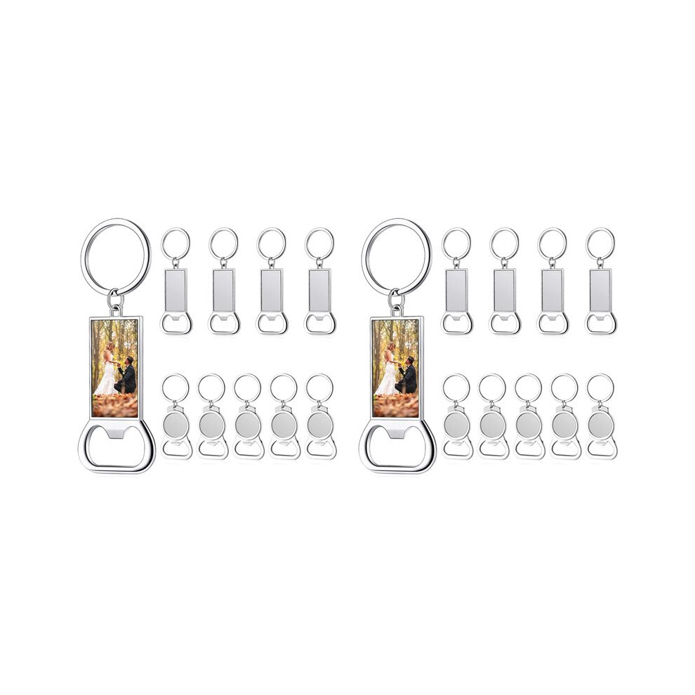 20Pcs Sublimation Keychain Blanks - Sublimation Keychain Case Or Metal Sublimation Bottle Opener For Heat Transfer,Set B 6033222725073