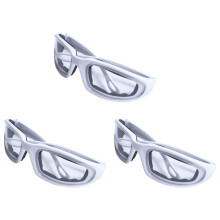 3X Larmes Gratuit Lunettes à Découper L'Oignon Lunettes Protecteur des Yeux Outil de Cuisine Gadget Blanc