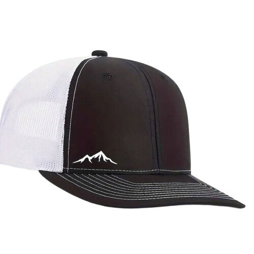 Classical Flat Brims Baseball Cap Ventilation-Black and white