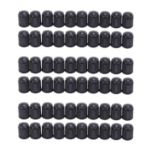 60pcs Bouchons de Protection de Valve en Plastique Tubes de Pneu pour Velo Moto Voiture Van Noir