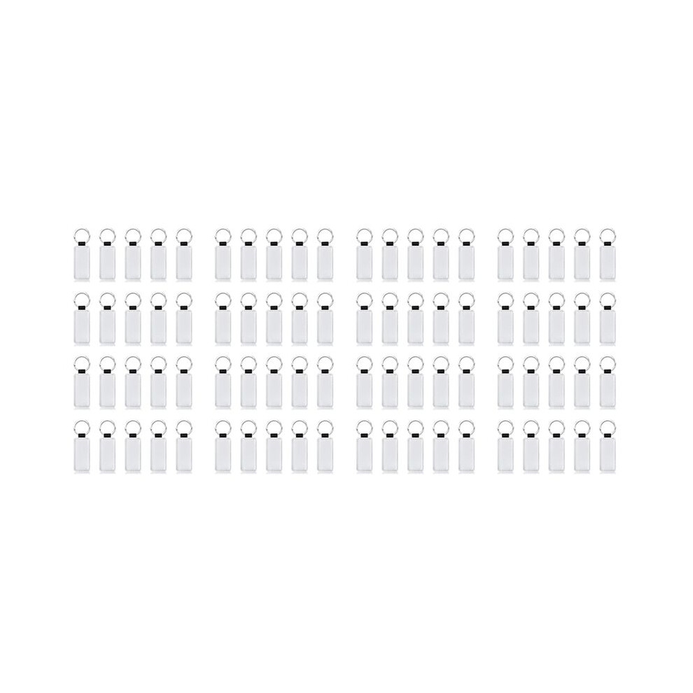 80Pcs Leather Keychain Blank Rectangle Keychain Sublimation Heat Transfer Keychain Kit Jewelry Making 6033108187162