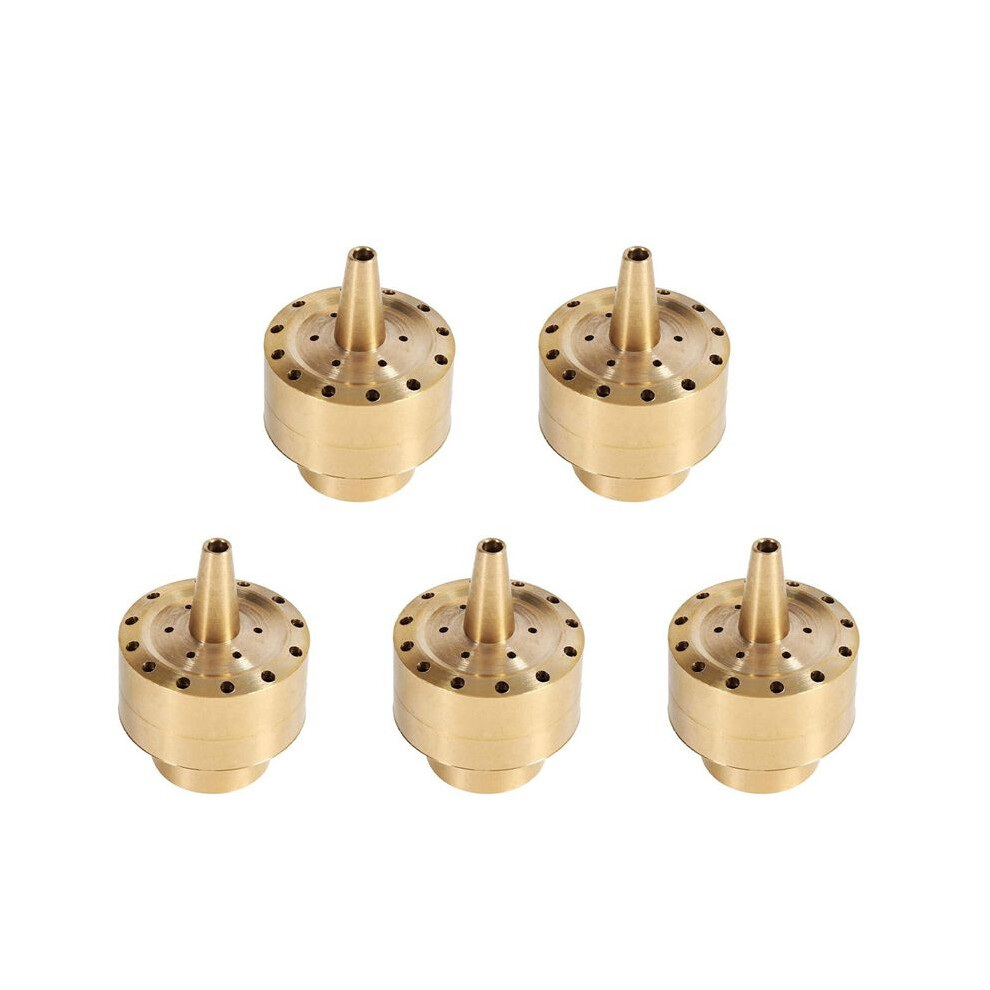 5X Fountain Nozzle Heads,Brass Column Multi Direction Jet Pond Fountain Water Spray Sprinkler Garden(3/4 Inch) 6031563828507