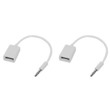 2st 3,5 mm Hane AUX Ljudkontakt Till USB 2.0 Hona Omvandlare Kabel Sladd Bil MP3 för Smartphone Mobiltelefoner