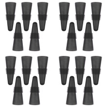 Wine Stoppers (Set of 20), Silicone Wine Bottle Stopper and Beverage Bottle Stoppers, Black