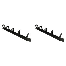 2X 1 HE 19-Zoll-Rack-Schränke, Kabelmanagement-Netzwerk-Organizer, Netzwerk-Bürstenpanel, Abnehmbarer Drahtmanagerrahmen mit FüNf Ringen