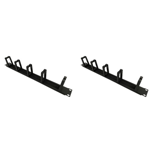2X 1U 19 Inch Rack Cabinets Cable Management Network Brush Panel Five Ring Detachable Wire Manager Frame