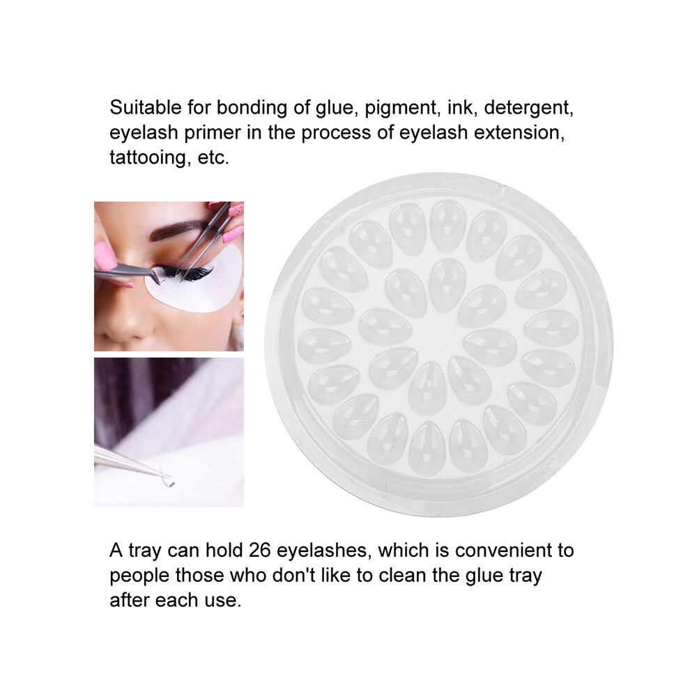 Hue-Grain 50Pcs Eyelash Glue Stand Pad, Portable & Transparent